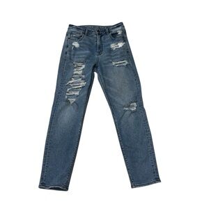 American Eagle Outfitters Women's Size 2 Mom Jeans Heavy Distressing Ripped